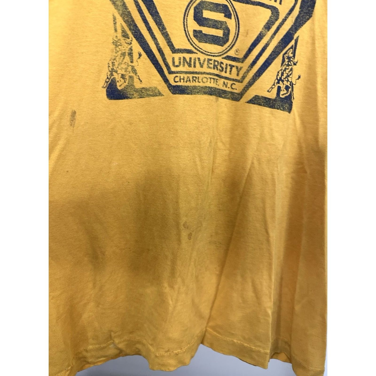 Vintage VTG 80s JCSU Golden Bulls HBCU T-Shirt XL Yellow Screen Stars VTG 80s Johnson C Smith University JCSU Golden Bulls HBCU Paper Thin T-Shirt XL Size US XL / EU 56 / 4 - 6 Thumbnail