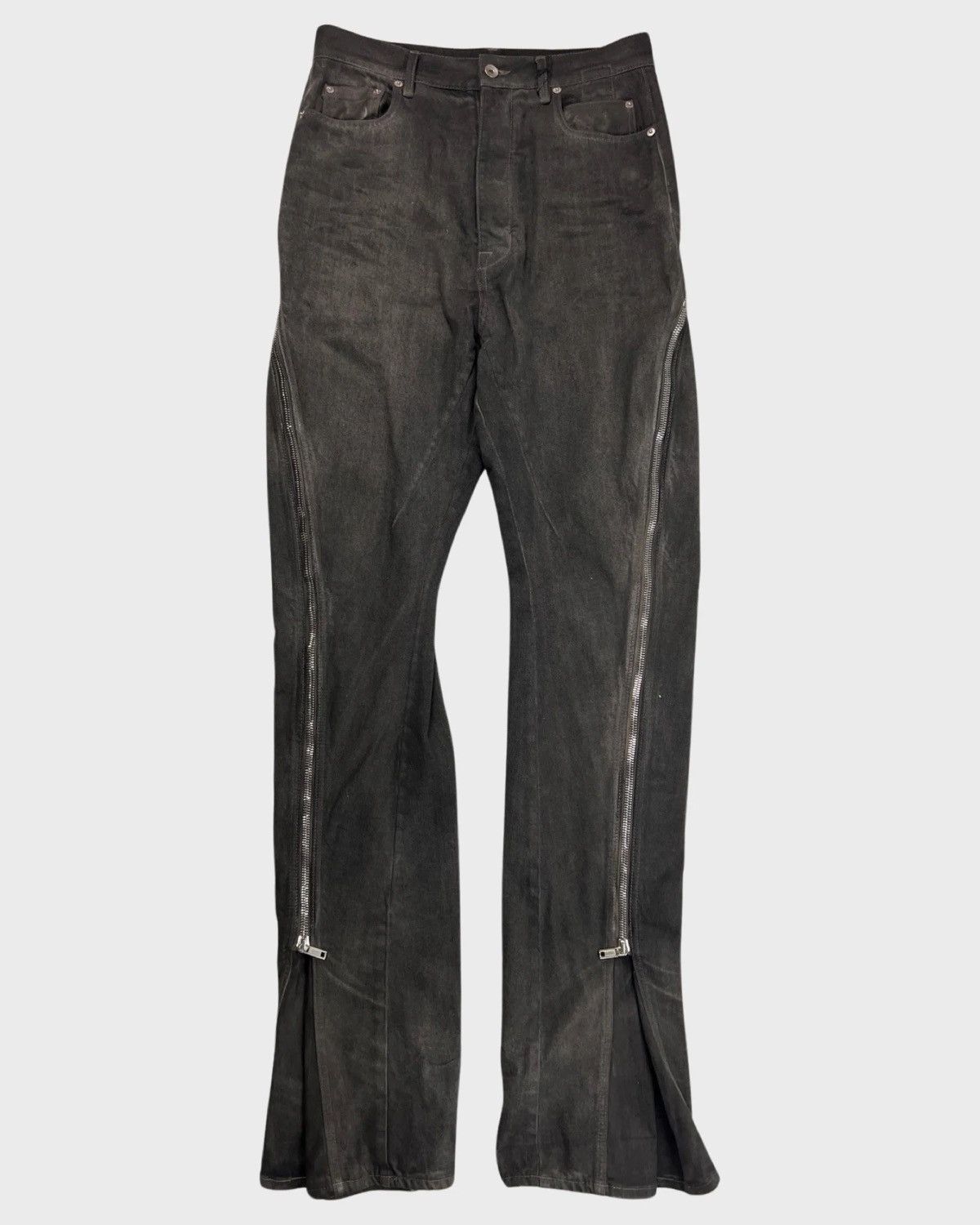 image of Rick Owens Aw22 Bolan Banana Zip Jeans Sz:w31 in Grey, Men's