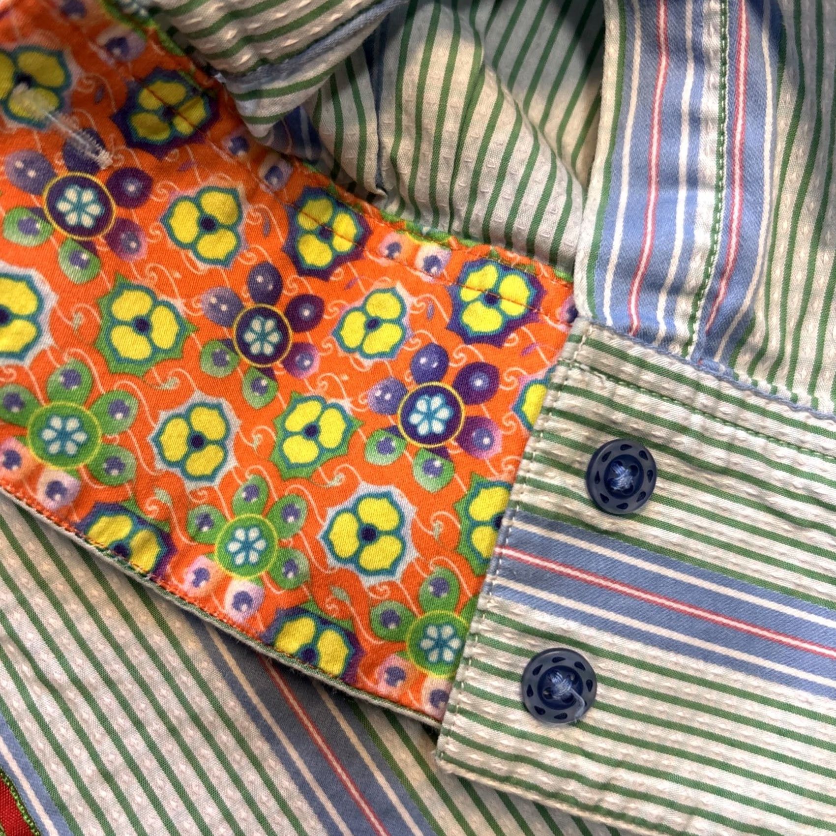 Robert Graham Robert Graham Long Sleeve Button-Down Vertical Stripes Flip Cuff Mens XL Pastels Size US XL / EU 56 / 4 - 4 Thumbnail
