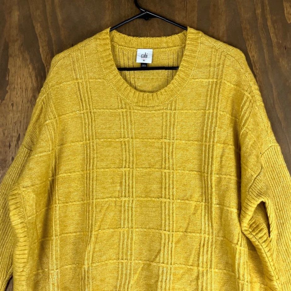 Vintage CAbi Womens Sweater Yellow Crew Neck Oversized Long Sleeve Pullover XS Size XS / US 0-2 / IT 36-38 - 2 Thumbnail