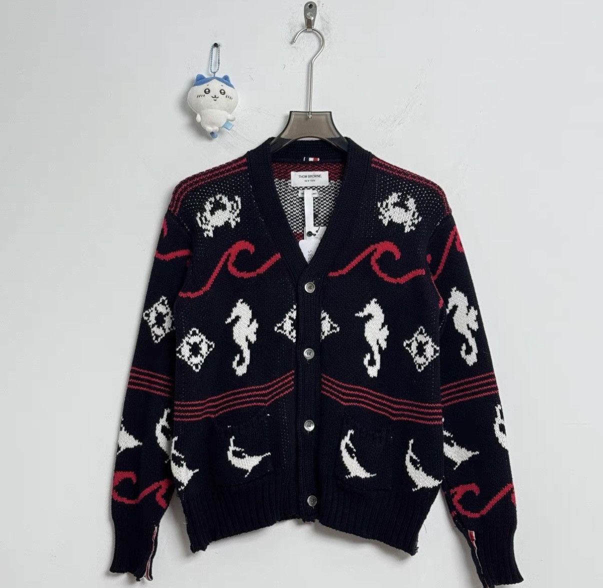 Thom Browne Thom Browne Seahorse Jacquard Wool Cardigan Size US M / EU 48-50 / 2 - 1 Thumbnail