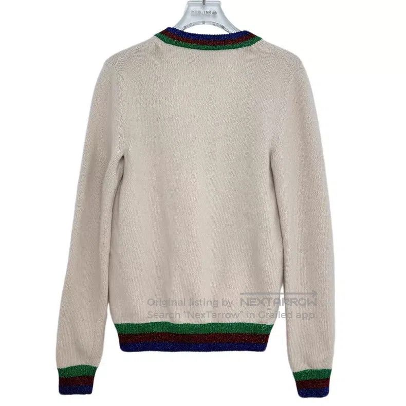 Gucci Gucci Color-blocked striped wool V-neck single-breasted lo Size XS / US 0-2 / IT 36-38 - 2 Thumbnail