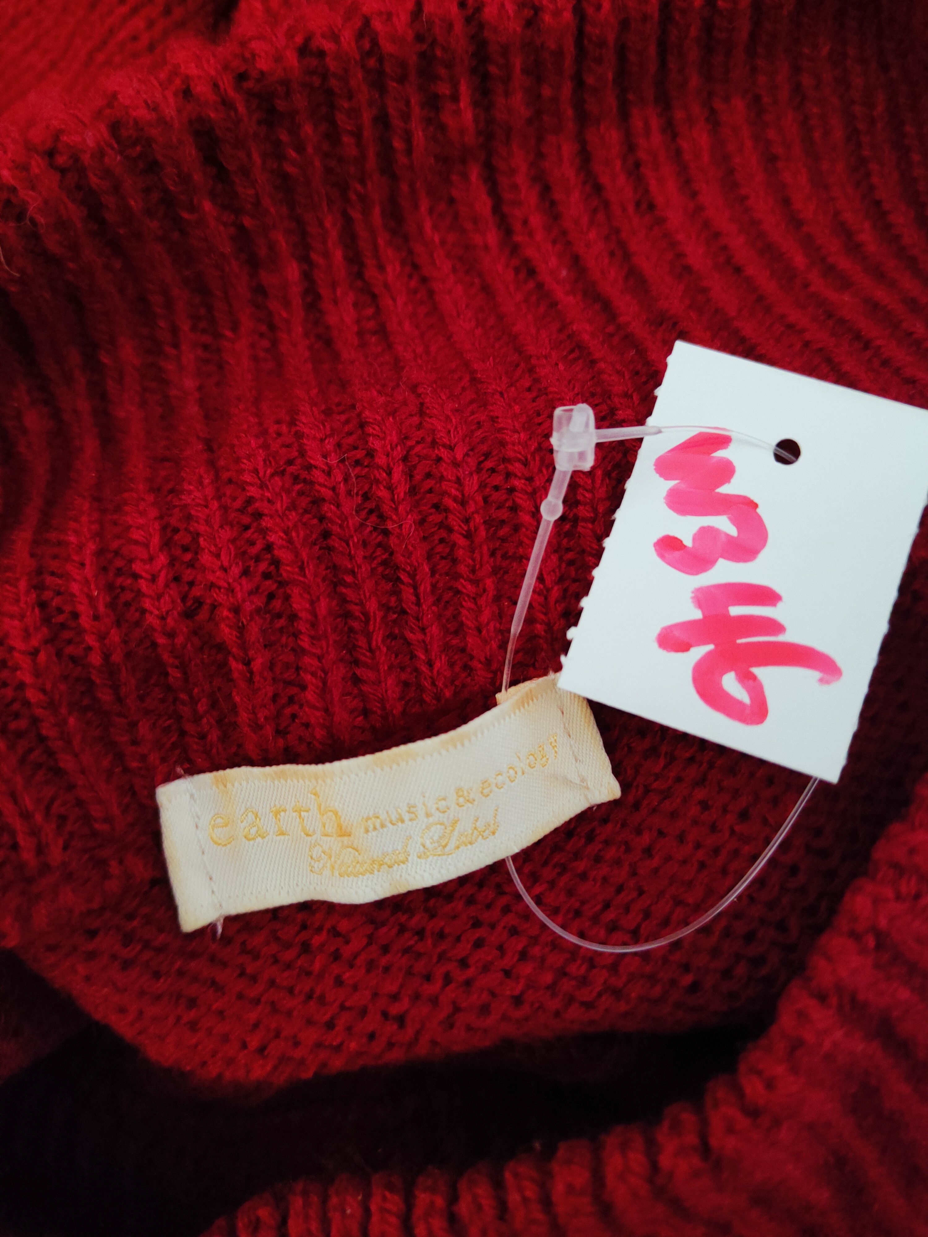 Japanese Brand × Vintage Earth Music & Ecology Red Knitwear Sweatshirts #W346 Size L / US 10 / IT 46 - 12 Thumbnail