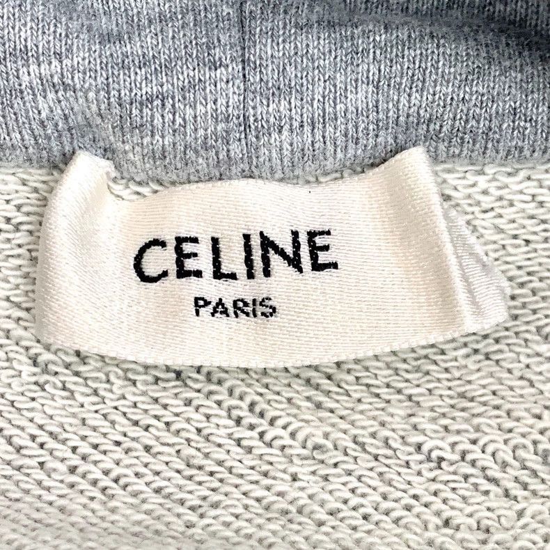 Celine Celine Gray Logo Hoodie with Drawstring Size US XS / EU 42 / 0 - 5 Thumbnail