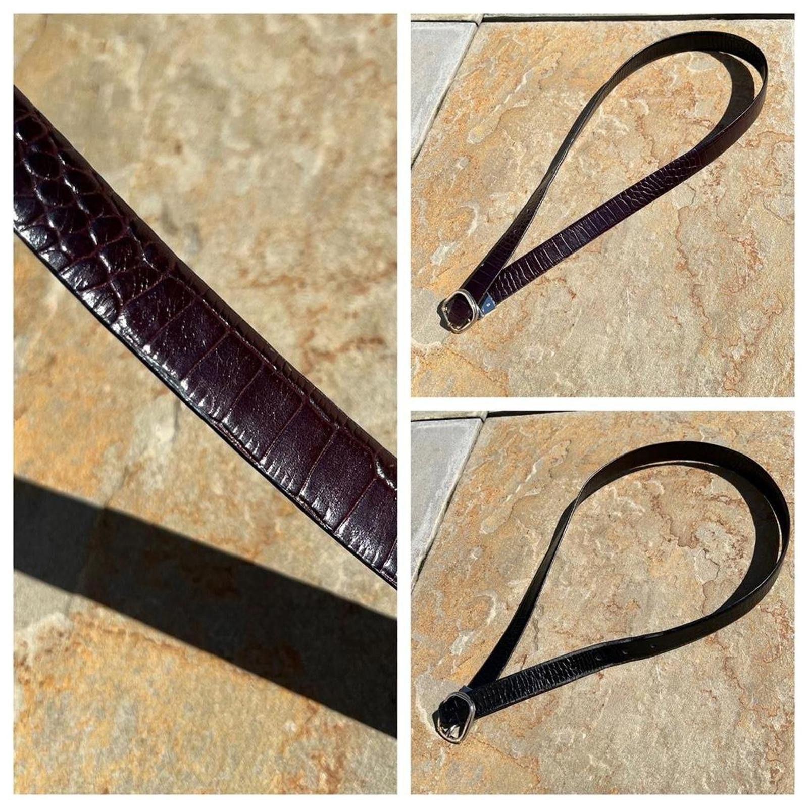 Vintage Vintage 90s Reversible Burgundy Brown/Black Leather Belt Size ONE SIZE - 1 Thumbnail
