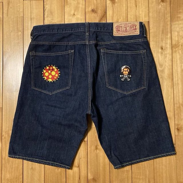 Bape BAPE Cosmos Milo Embroidered Denim Shorts Space APE ★size XL Size US 36 / EU 52 - 3 Thumbnail