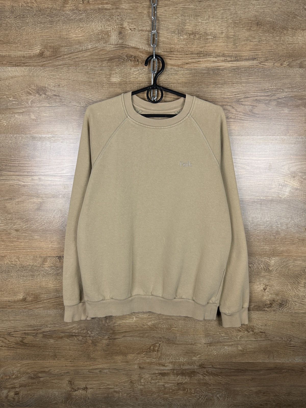 Folk Mens Folk Sweatshirt vintage rare logo beige size M luxury Size US M / EU 48-50 / 2 - 1 Thumbnail