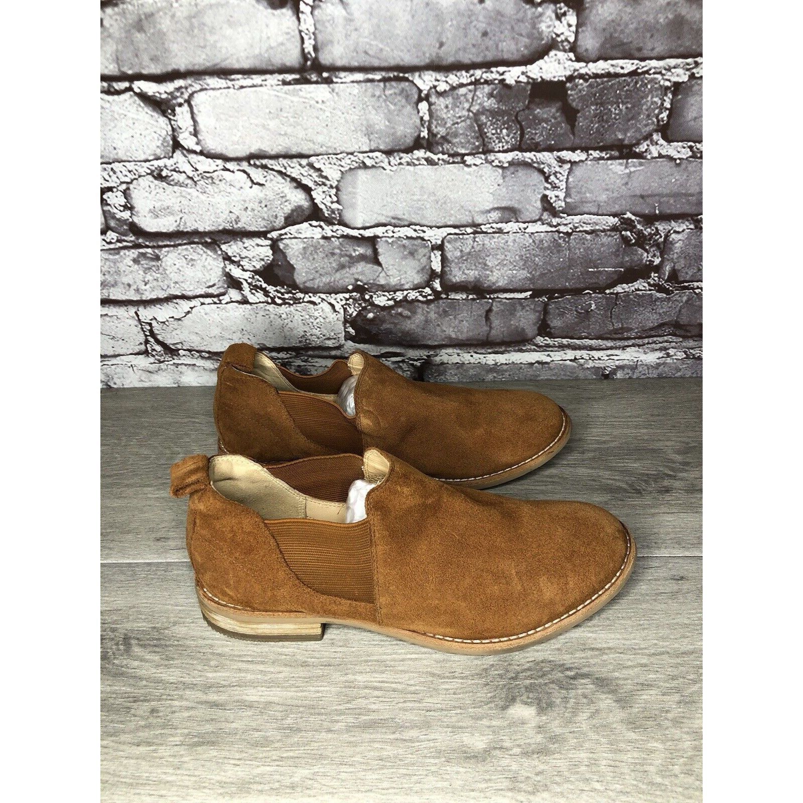 Clarks Clarks Camel Tan Suede Leather Block Heel Low Cut Booties Wo Size US 7 / IT 37 - 16 Thumbnail
