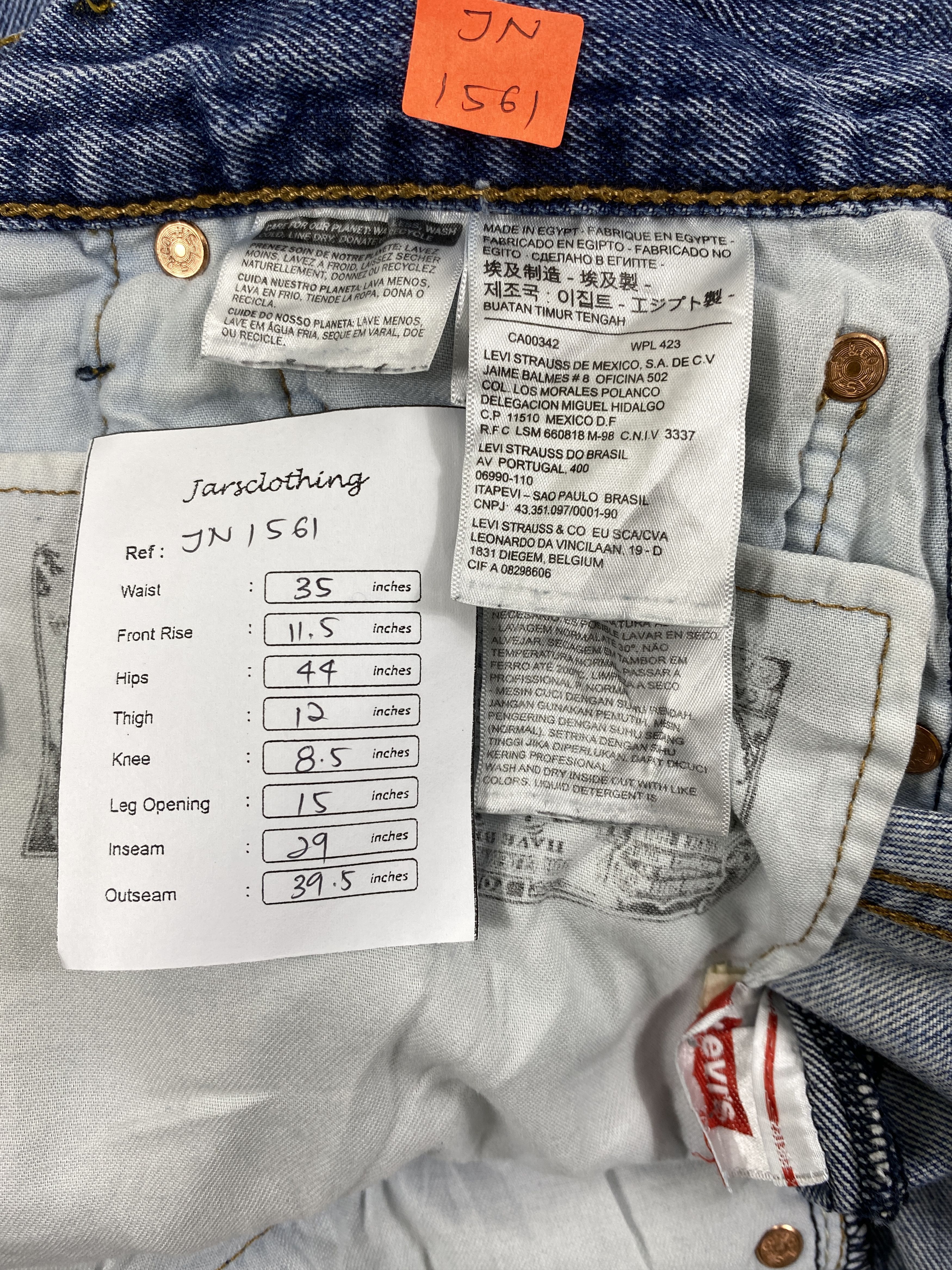Levi's Blue Vintage Levi's 501 Jeans 35x29 Denim -JN1561 Size US 35 - 8 Thumbnail