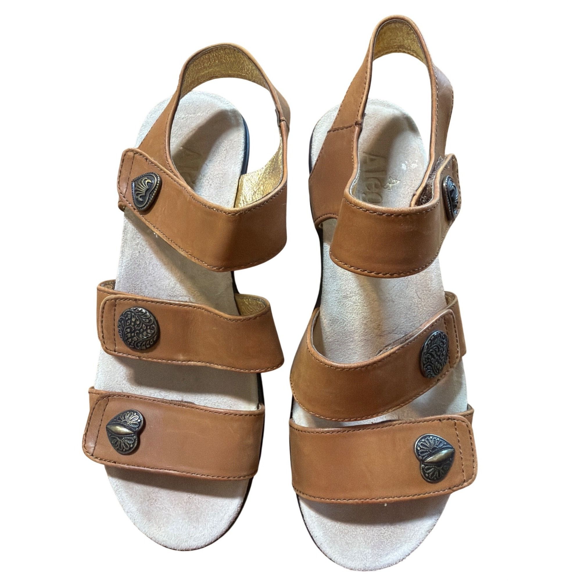 Other Alegria Brown Leather Strappy Sandals Comfort Wedges Shoes H Size US 7 / IT 37 - 2 Thumbnail