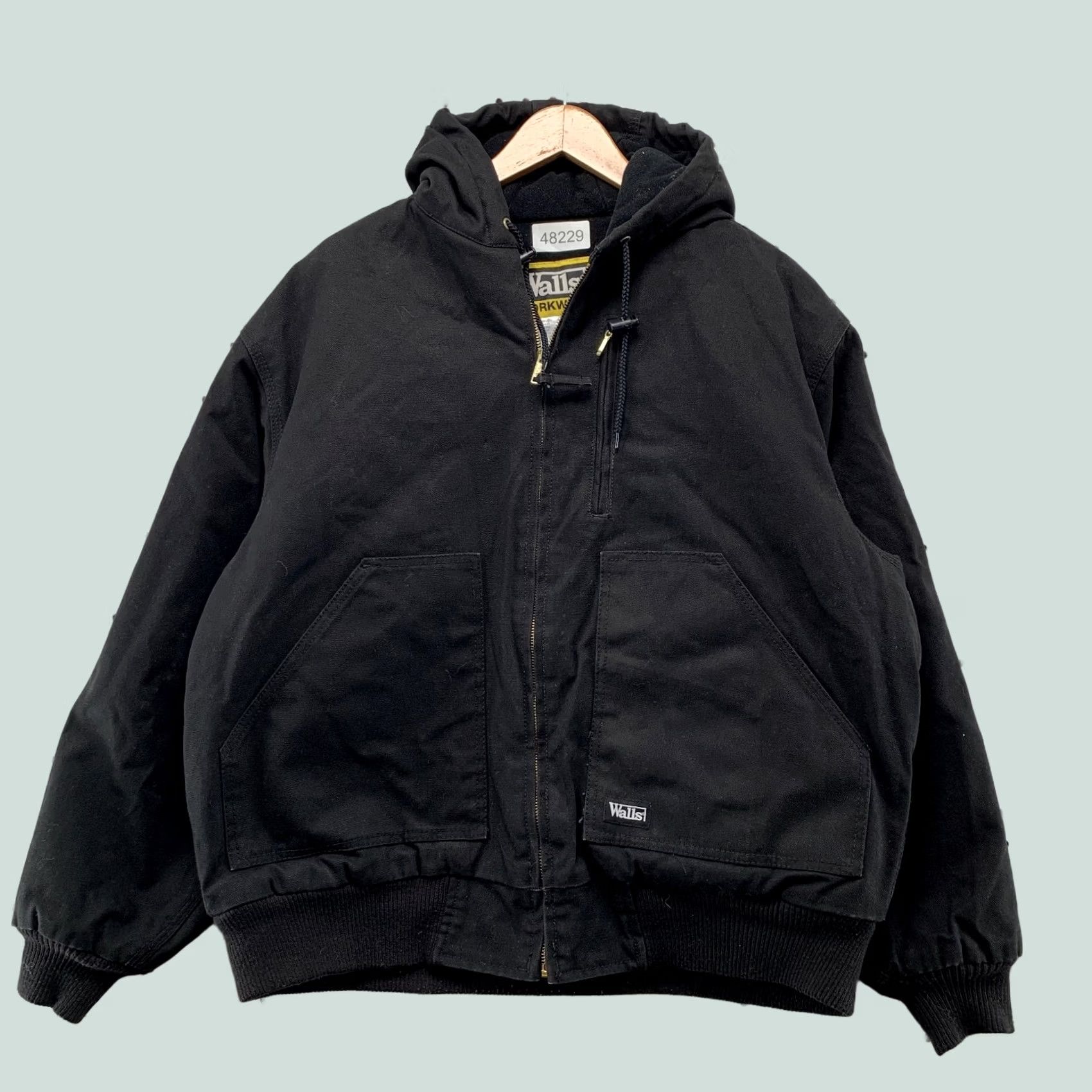 Walls Walls Workwear Canvas Jacket Mens L Black Heavyweight Hooded Insulated Size US L / EU 52-54 / 3 - 1 Thumbnail
