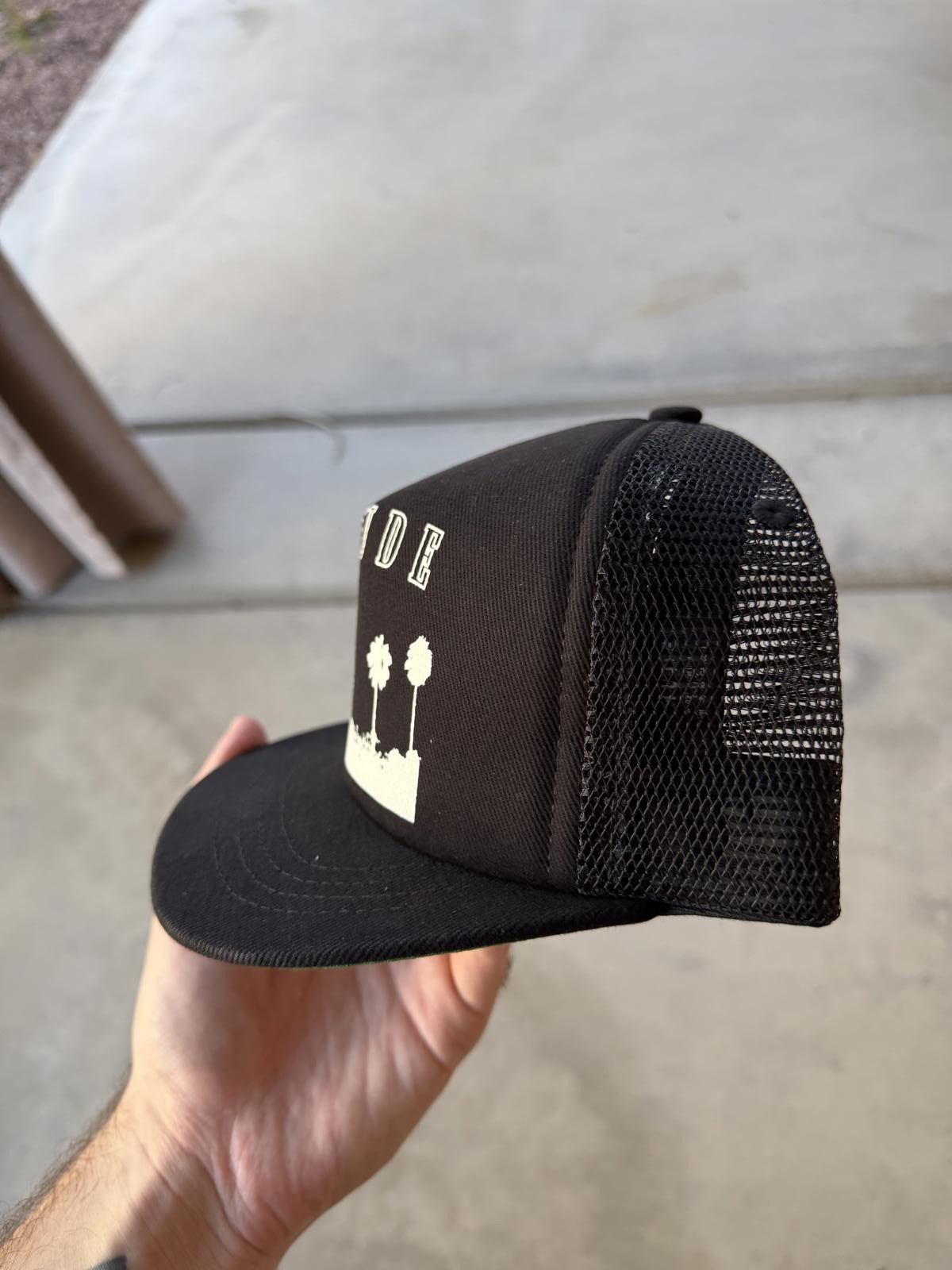 Rhude Rhude Thousand Palms Trucker Hat Black Snapback Mesh Cap Size ONE SIZE - 3 Thumbnail