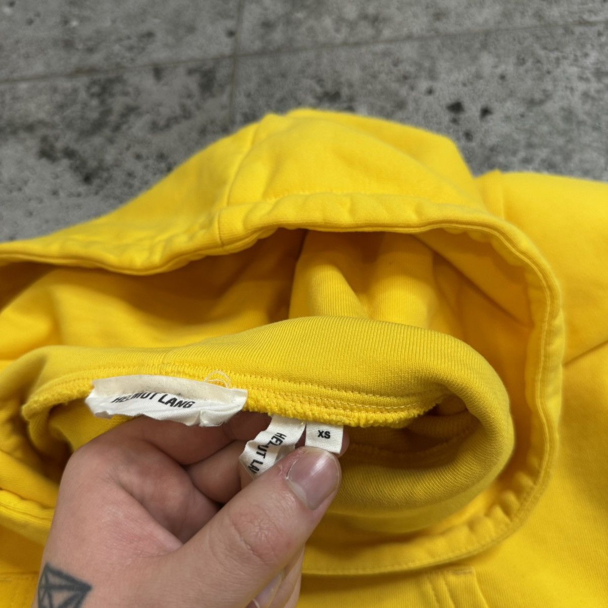 Helmut Lang Helmut Lang 18/19FW Taxi Yellow Hoodie Big Logo Size US XS / EU 42 / 0 - 8 Thumbnail
