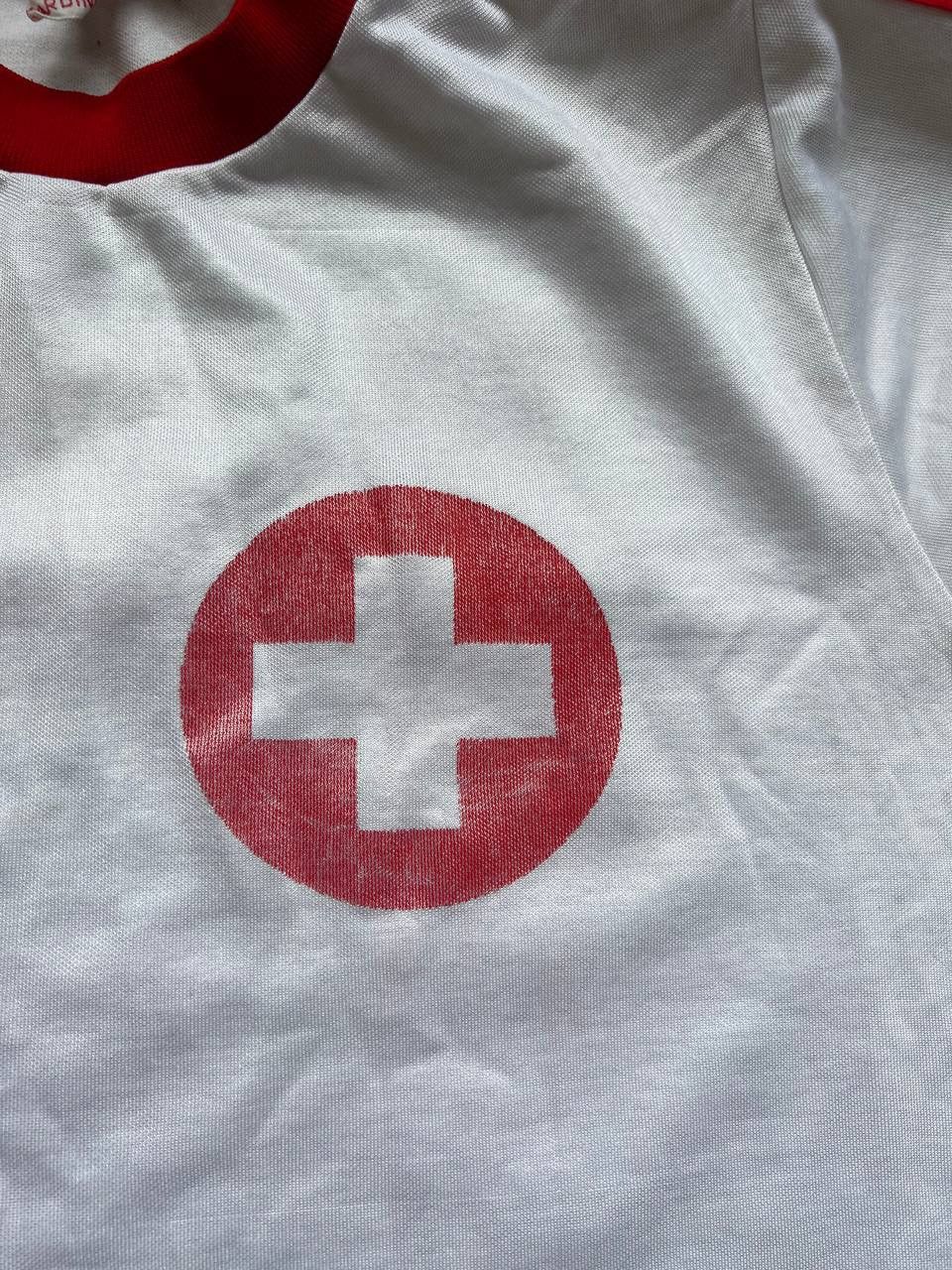Vintage ULTRA RARE! 1975 SWITZERLAND #13 MATCH WORN ADIDAS JERSEY L Size US L / EU 52-54 / 3 - 12 Thumbnail