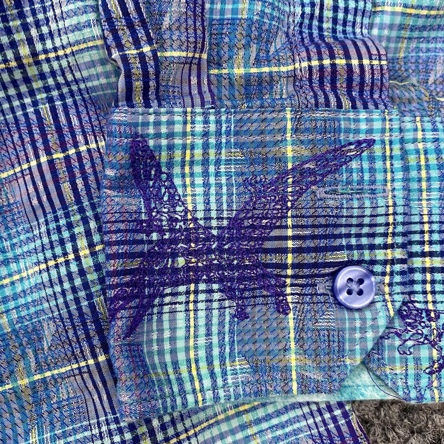 Robert Graham VINTAGE Robert Graham Shirt Mens Medium Blue Plaid Dinosaur Cuffs Classic Fit Size US M / EU 48-50 / 2 - 3 Thumbnail