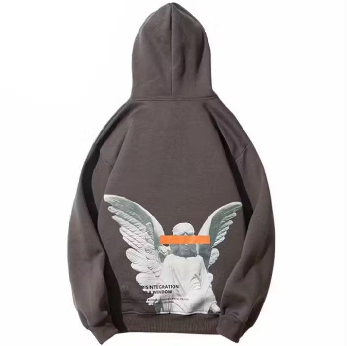 image of Vintage Angels Grey Hoodie Sweatshirt Pullover Hoodie, Men's (Size Large)