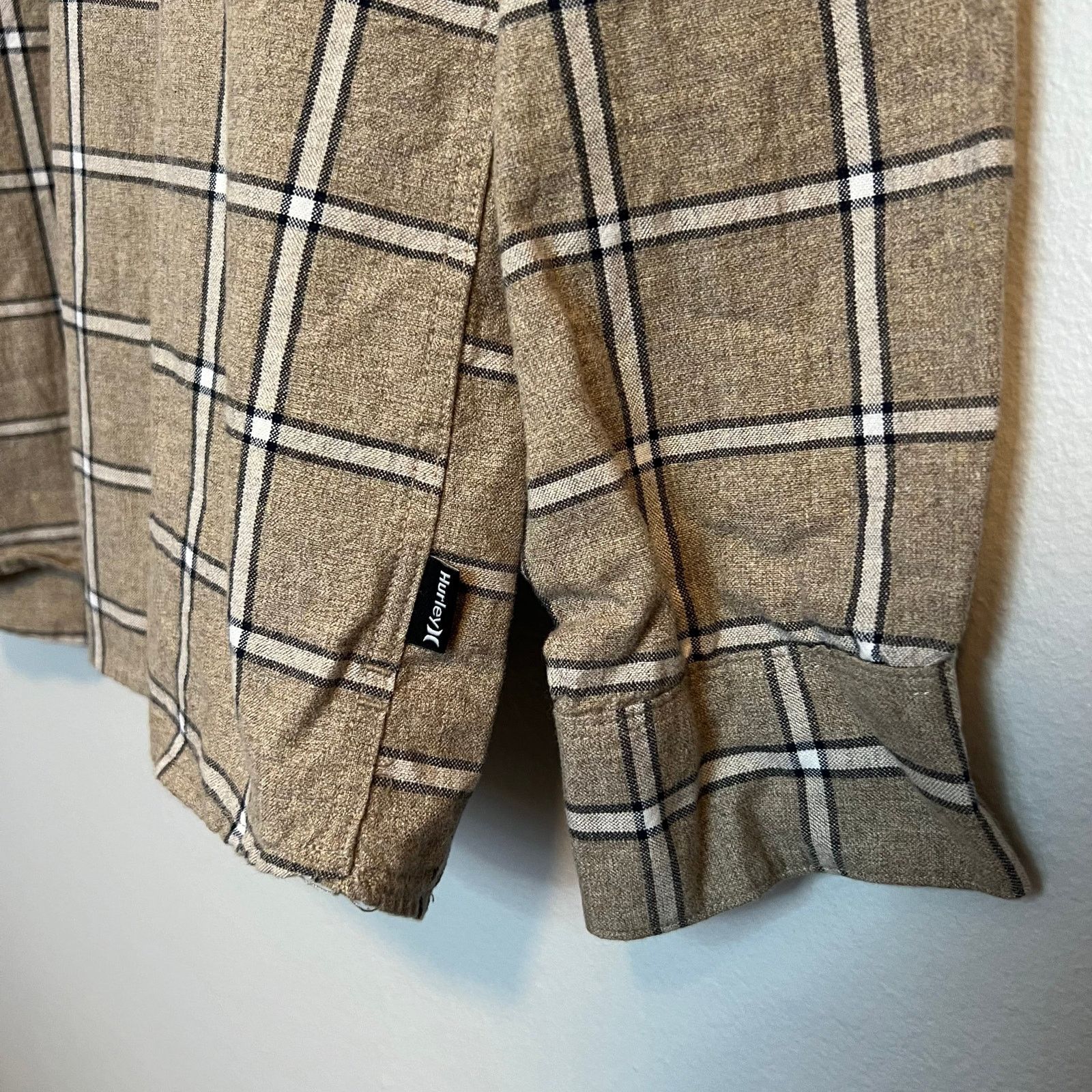 Hurley Hurley Plaid Tan Flannel Button Up Casual Shirt Mens Size M Size US M / EU 48-50 / 2 - 7 Thumbnail
