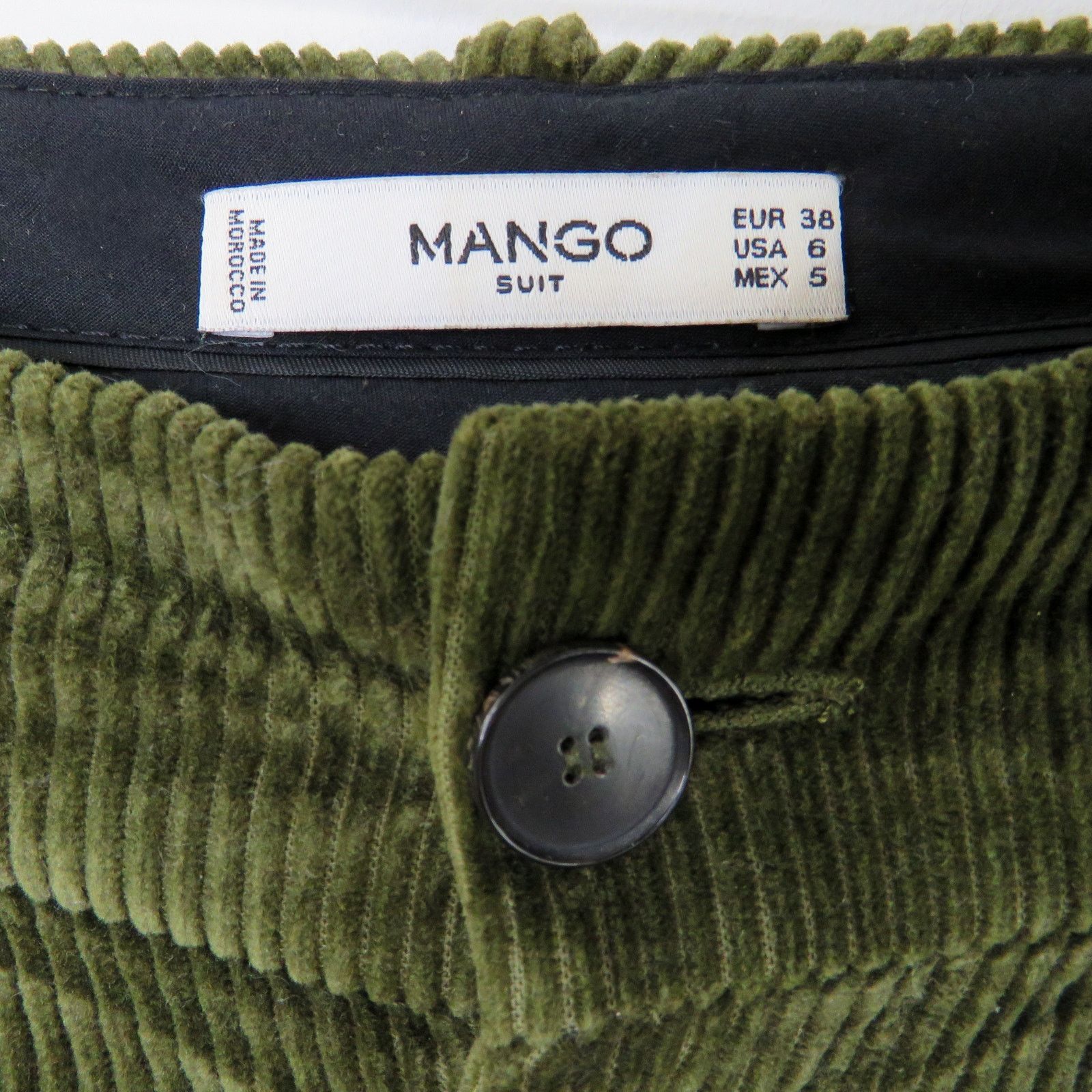 Mango Mango Olive Green Corduroy Pants Straight Leg Size 6 Size 30" / US 8 / IT 44 - 4 Thumbnail