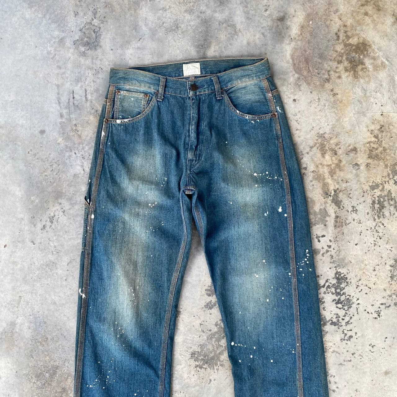 Indigo × Japanese Brand × Toyo Enterprises VINTAGE JAPANESE DENIM INDIGO KAPITAL STYLE SPLATTER PAINTED Size US 29 - 6 Thumbnail