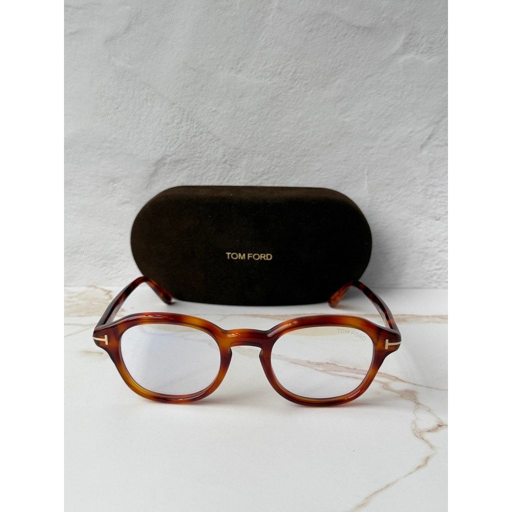 Tom Ford NEW Tom Ford FT5871-B Bluelight Frames in Havana Brown Size ONE SIZE - 5 Thumbnail