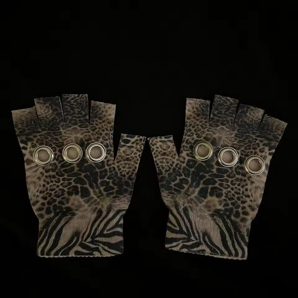 Other Leopard Y2k Punk Gothic Streetwear Gloves Size ONE SIZE - 1 Thumbnail