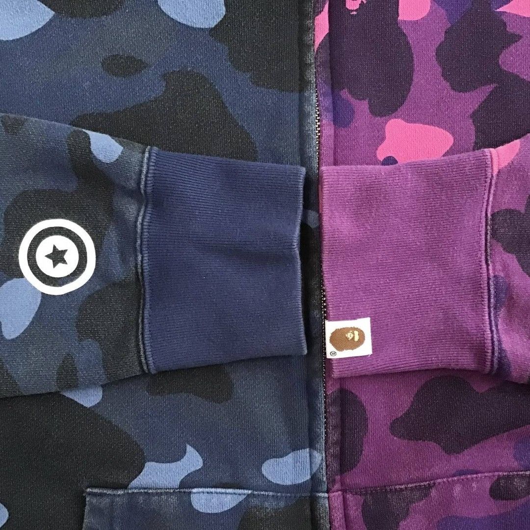 Bape BAPE Purple camo x Blue camo separate shark full zip hoodie Size US L / EU 52-54 / 3 - 7 Thumbnail