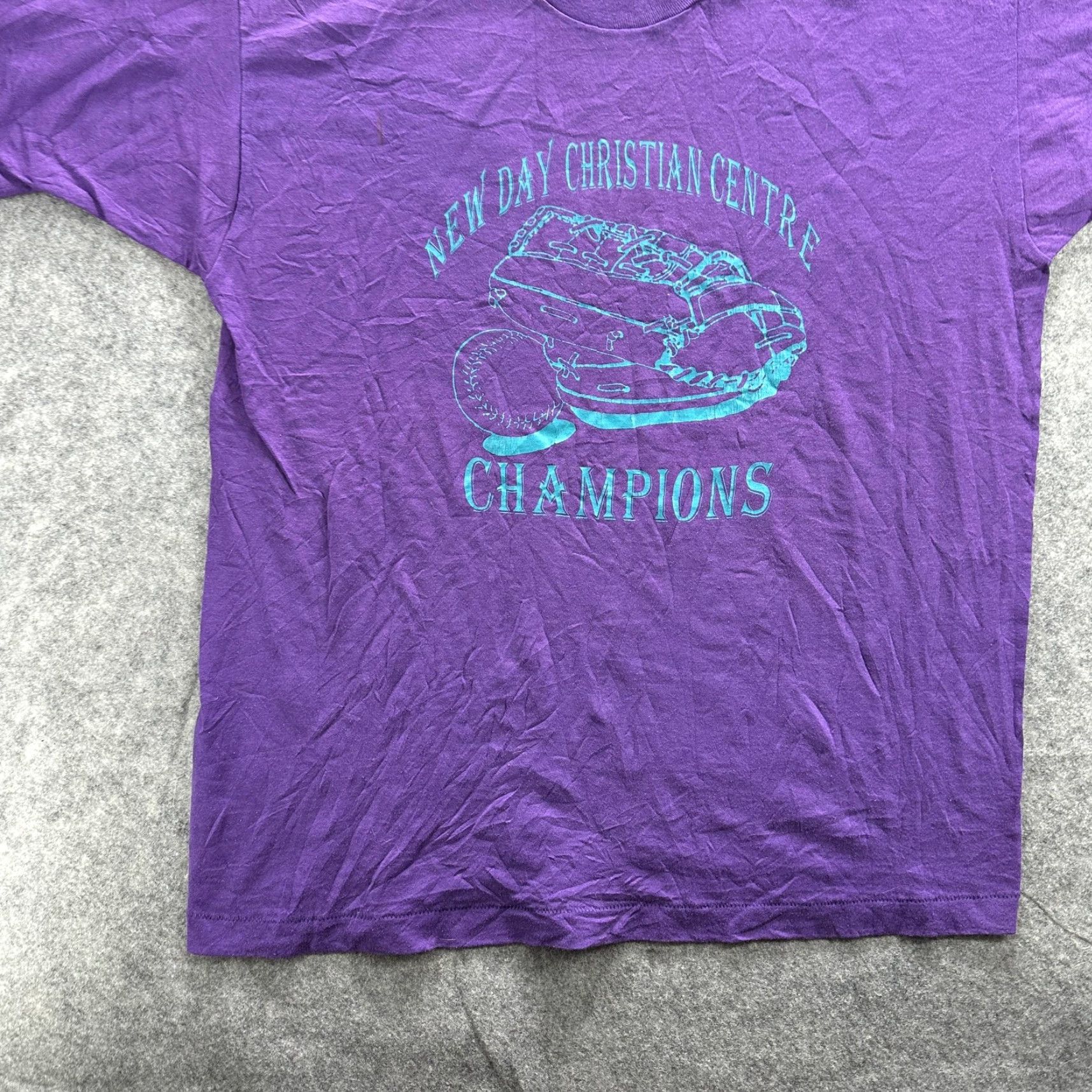 Fruit Of The Loom VINTAGE New Day Christian Centre Shirt Mens XL Purple T-Shirt Sports Graphic 2000s Mens Capabilities: None Size US XL / EU 56 / 4 - 4 Thumbnail