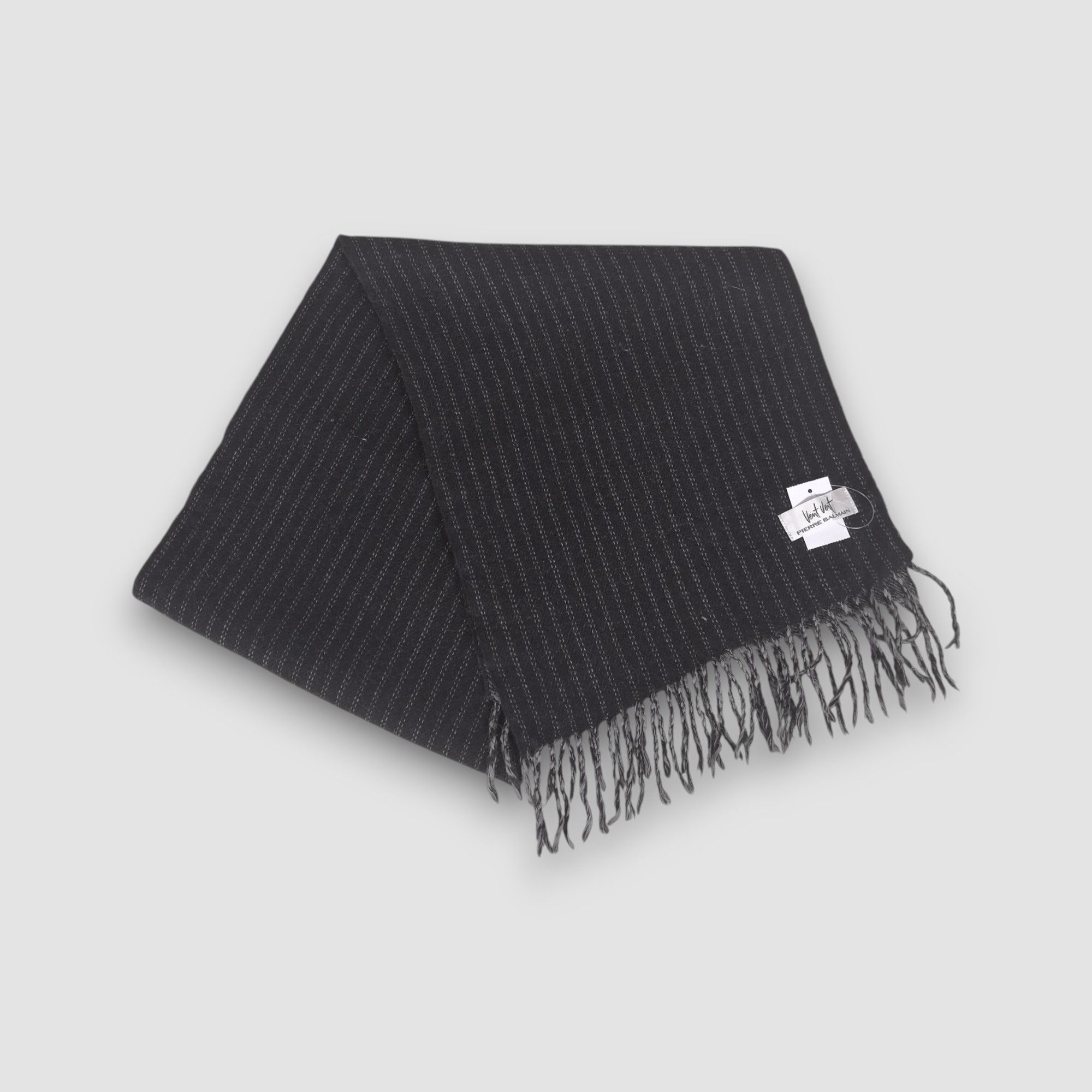 Japanese Brand Vintage Pierre Balmain Scarf Wool Cashmere Muffler Scarves Size ONE SIZE - 3 Thumbnail