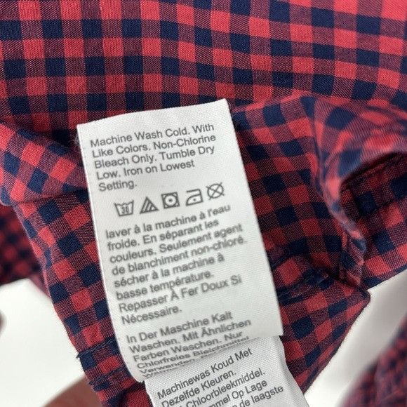 J.Crew J. Crew Factory Slim Flex Washed Red Gingham Long Sleeve S Size US S / EU 44-46 / 1 - 7 Thumbnail