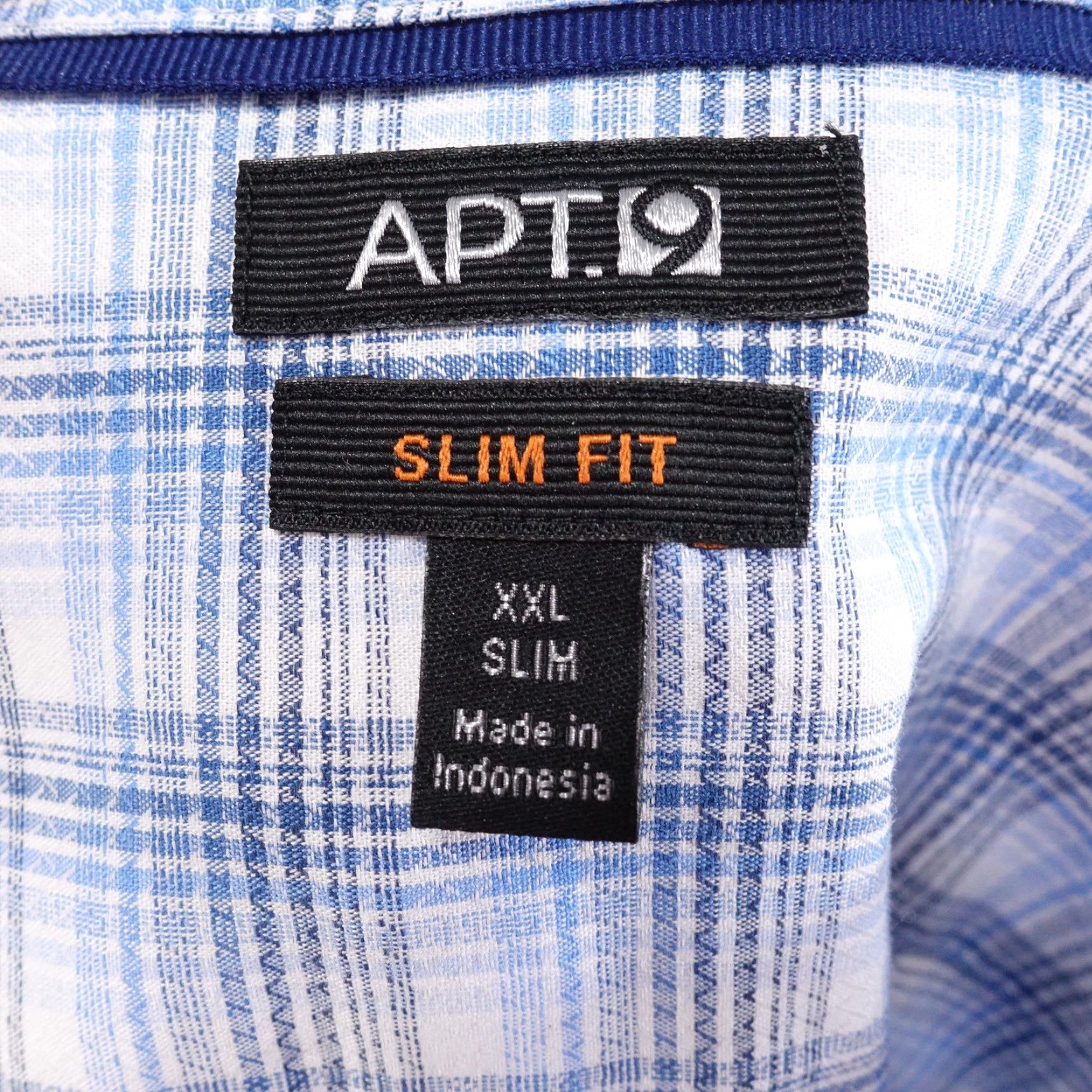 Apt. 9 VINTAGE APT 9 Men's Cotton Button-Down Shirt Long Sleeve Plaid 2XL Blue Casual Formal Size US XXL / EU 58 / 5 - 6 Thumbnail