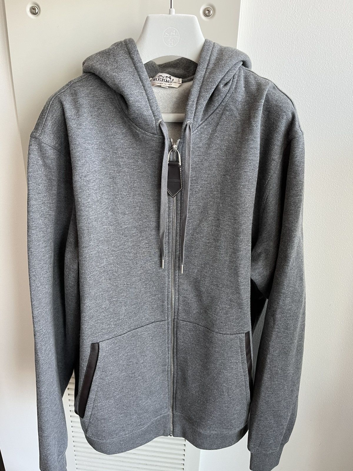 Hermes Super Runway Brand New Cashmere and Leather Hooded Sweater Size US L / EU 52-54 / 3 - 3 Thumbnail