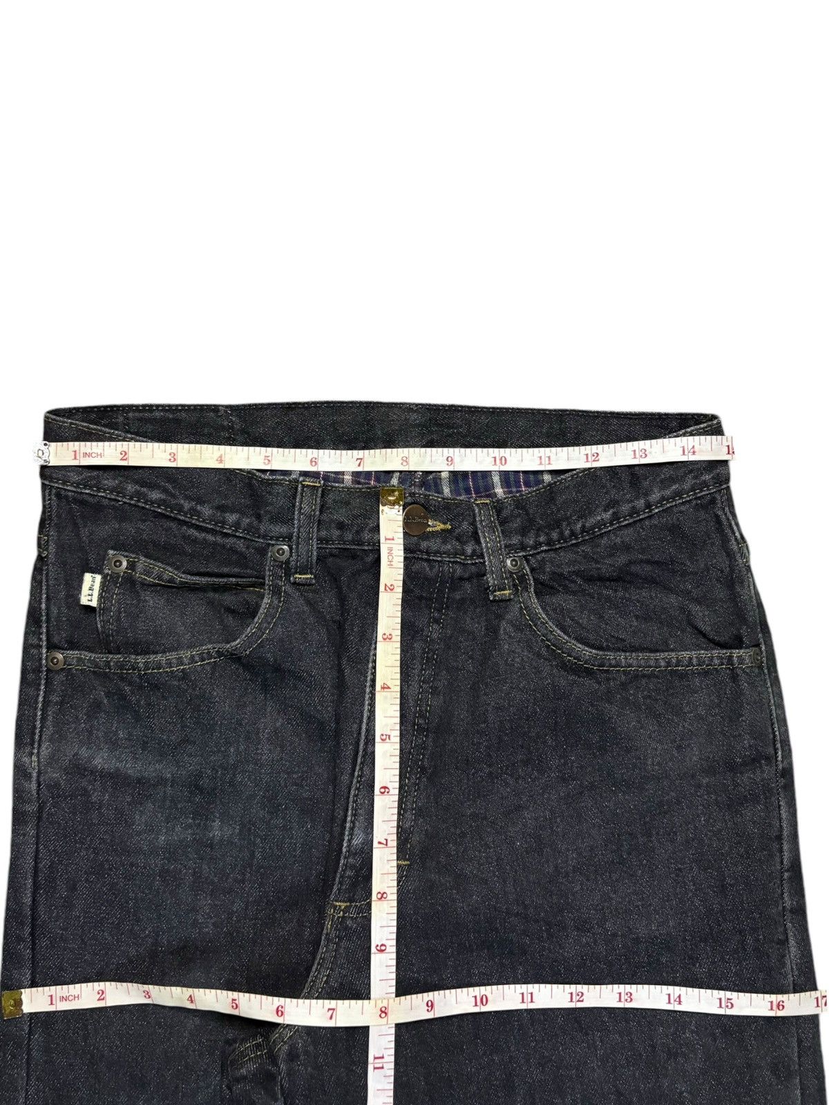 Japanese Brand × L.L. Bean Vintage LL Bean Raw Denim Flannel Inside Classic Fit Jeans Size US 30 / EU 46 - 11 Thumbnail