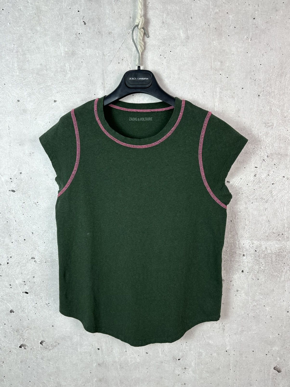 Zadig & Voltaire Zadig&Voltaire Green Cotton Embroidered Short Sleeve T-shirt Size S / US 4 / IT 40 - 1 Thumbnail