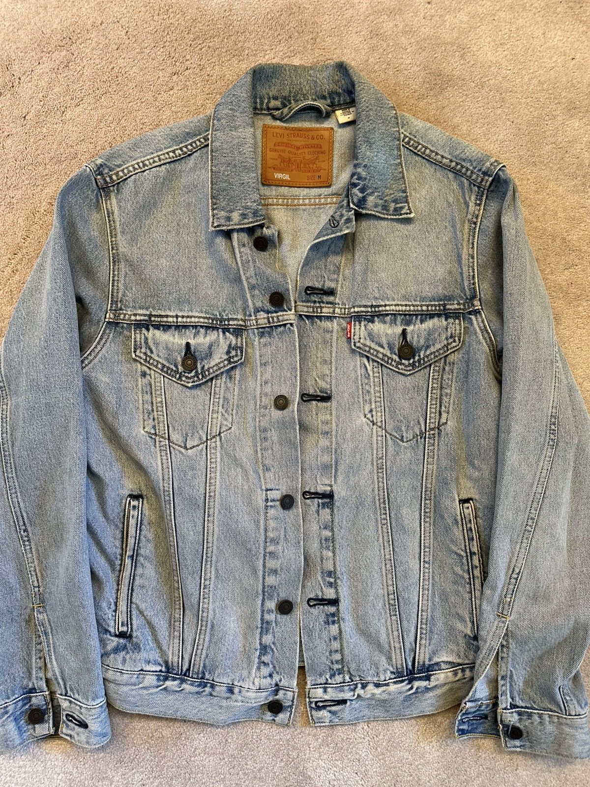 Levi's Levi’s Premium Big E Denim Trucker Jacket Light Wash Virgil Size US M / EU 48-50 / 2 - 2 Thumbnail