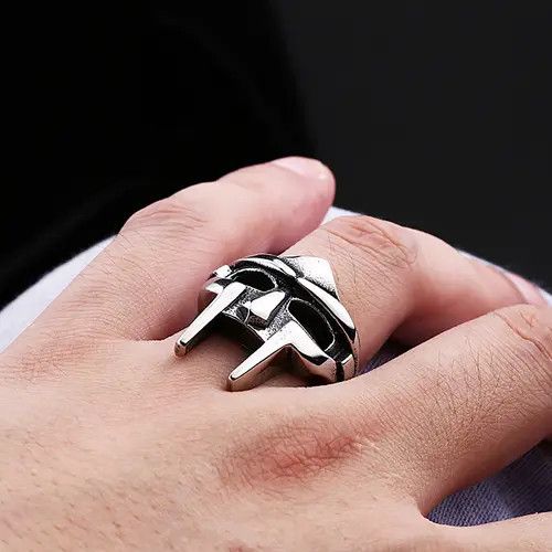 VIBE MF Doom Custom Made Silver Tone Ring Size ONE SIZE - 4 Thumbnail