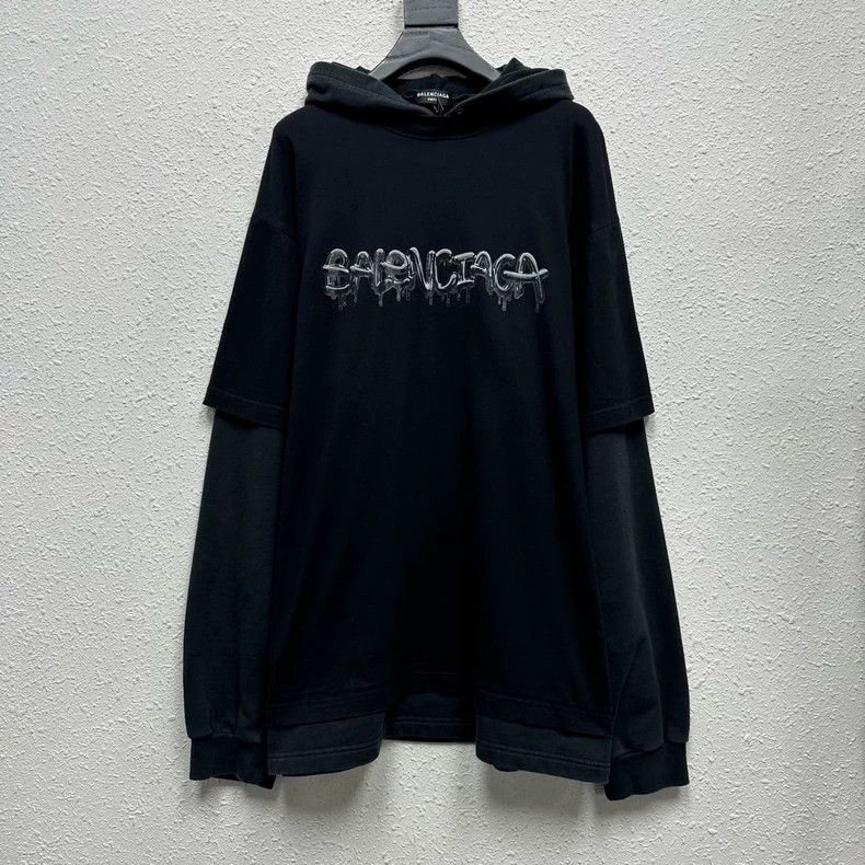 Balenciaga Balenciaga Jelly Logo Fake Two Piece Hoodie Size US L / EU 52-54 / 3 - 1 Thumbnail