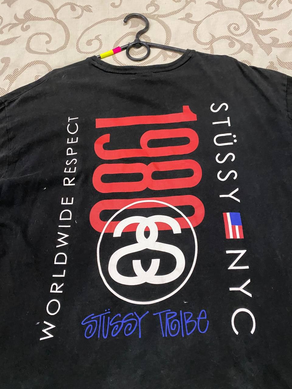 Stussy Stüssy NYC “1980 Worldwide Respect” Black T-Shirt (Size L) Size US L / EU 52-54 / 3 - 19 Thumbnail