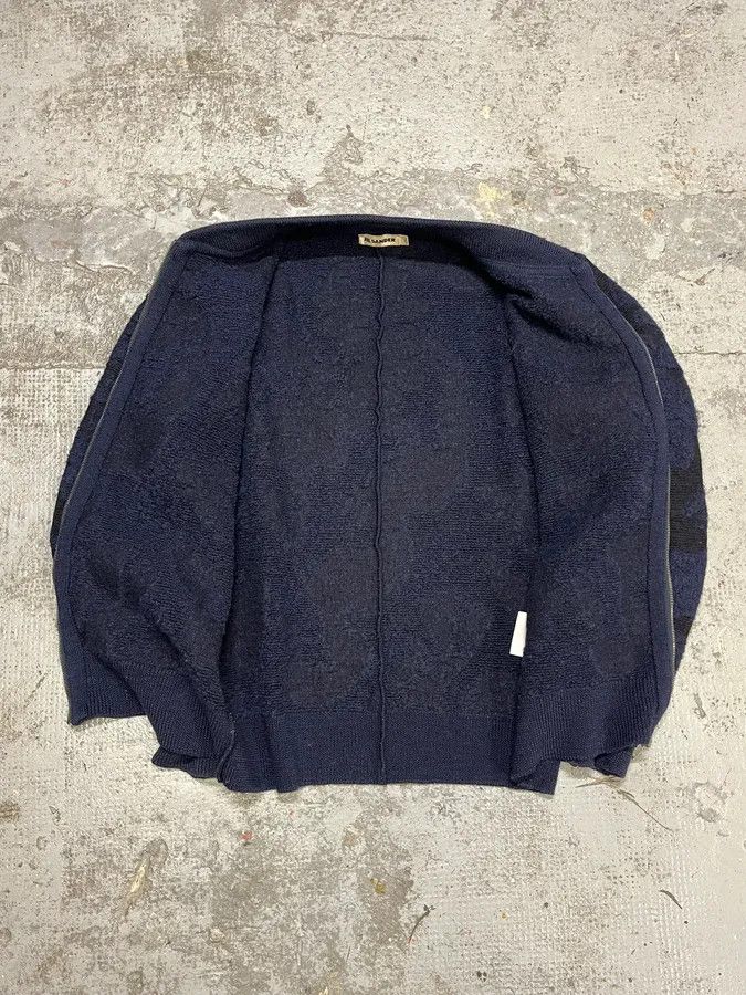 Jil Sander Jil Sander Navy Wool Two Tone Zip-up Sweater Size US M / EU 48-50 / 2 - 8 Thumbnail