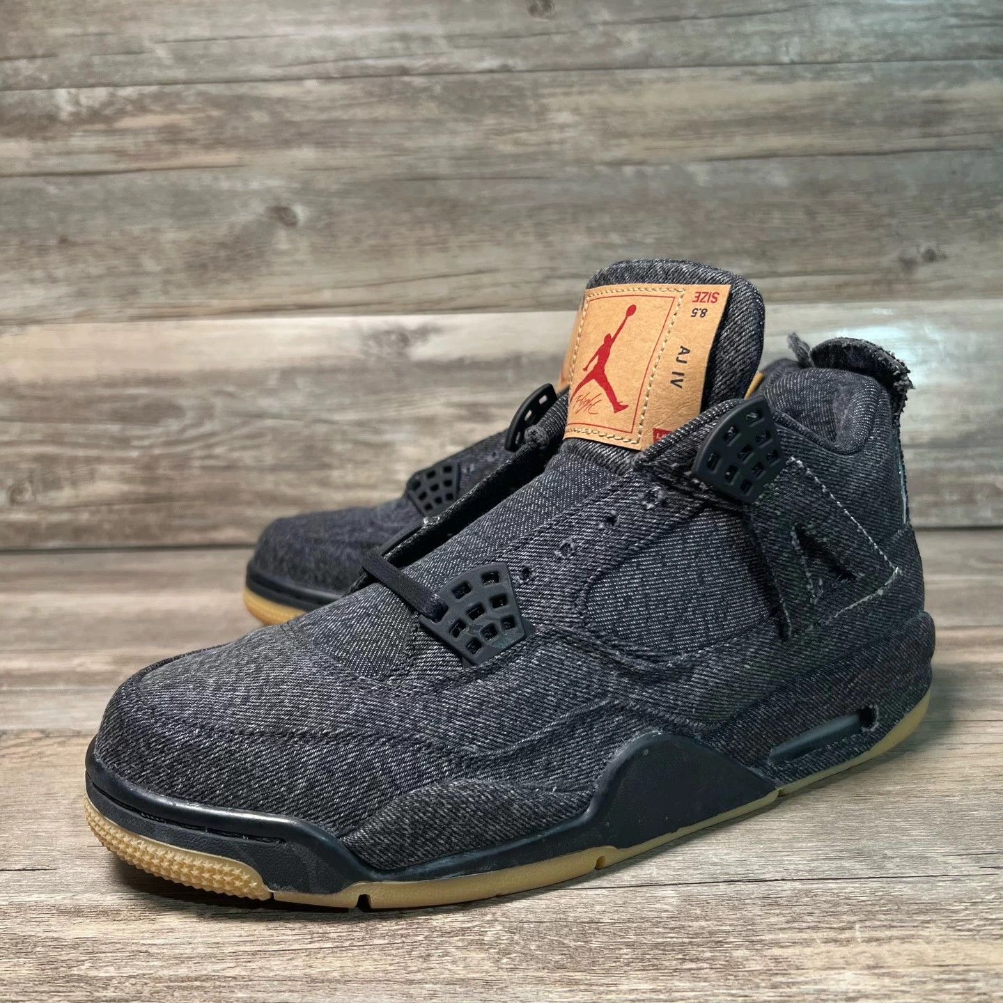 Nike Air Jordan 4 x Levi's Black Denim 99 New Size US 9 / EU 42 - 1 Thumbnail