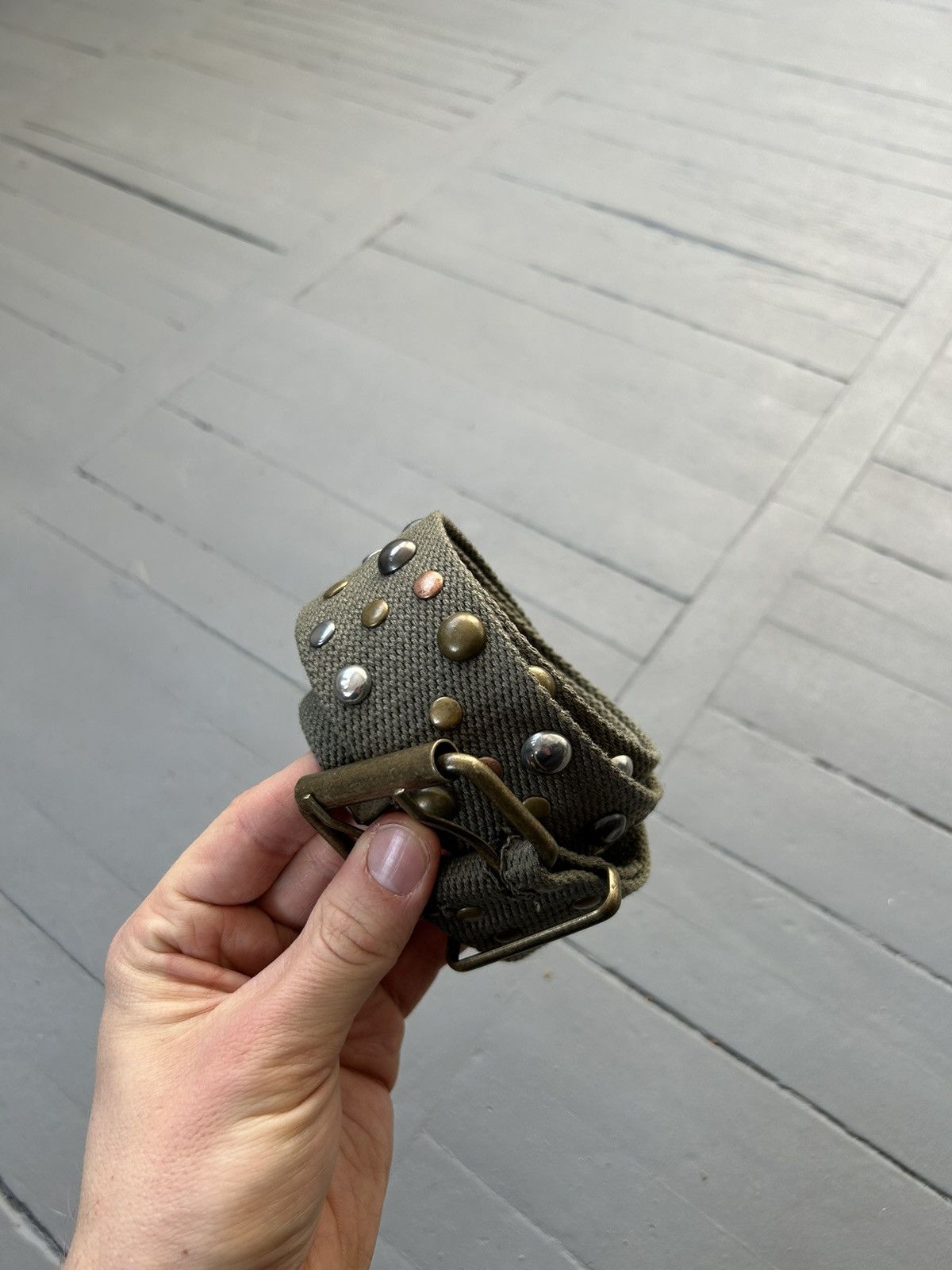 Japanese Brand × Vintage Vintage cotton belt with metal elements Japanese style Size ONE SIZE - 2 Thumbnail
