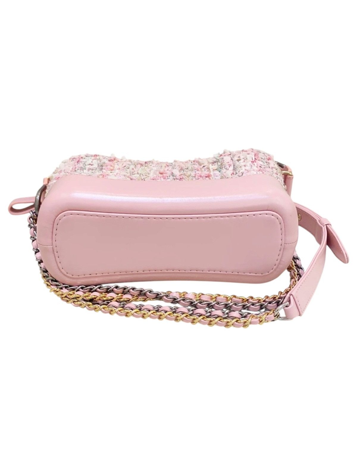 Chanel Chanel Gabrielle Small Tweed Hobo Pink Leather Bag 2019 Size ONE SIZE - 6 Thumbnail