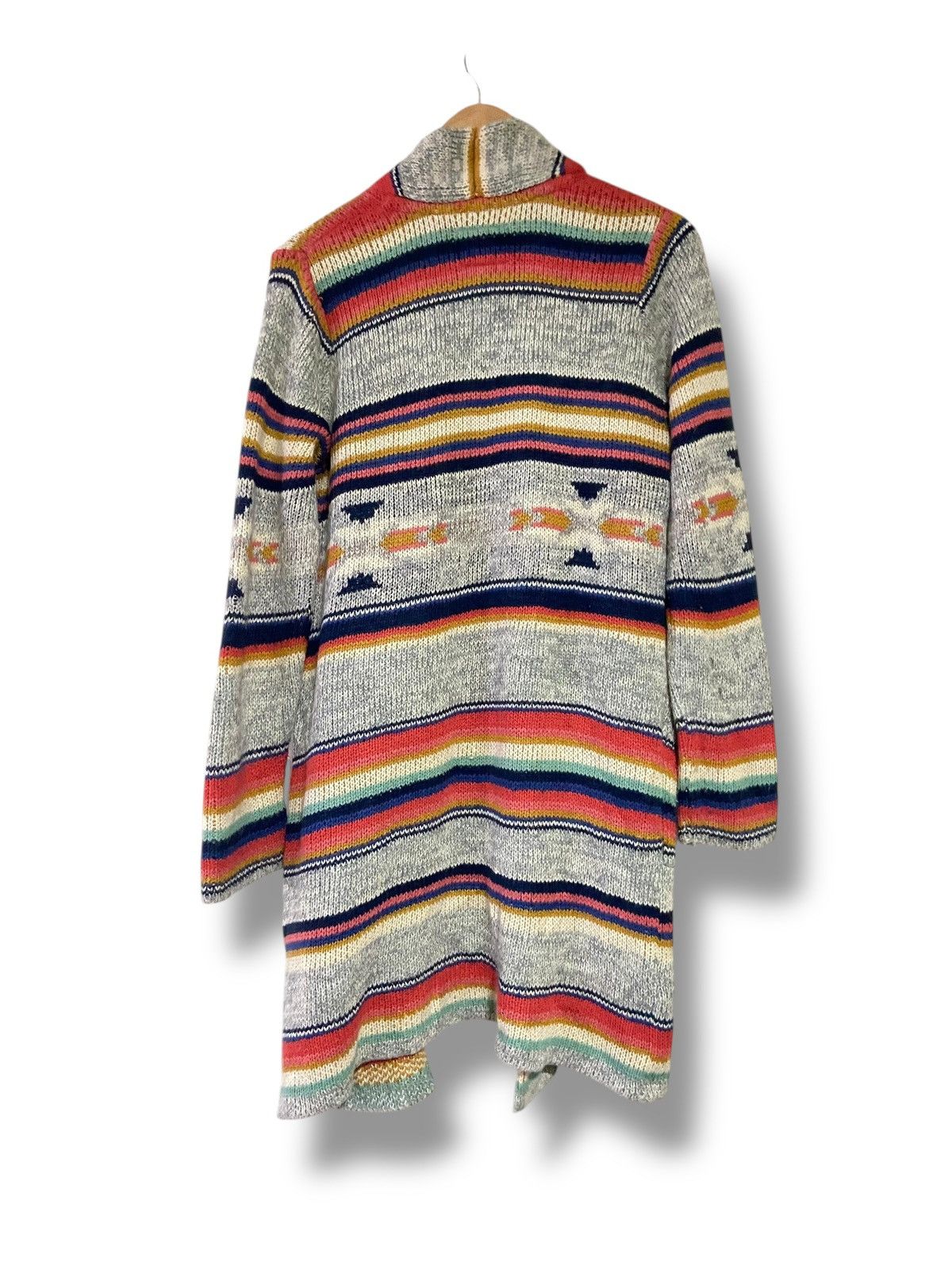 Japanese Brand Anti Ballistic Aztec Outerwear Long Cardigan (164) Size ONE SIZE - 5 Thumbnail