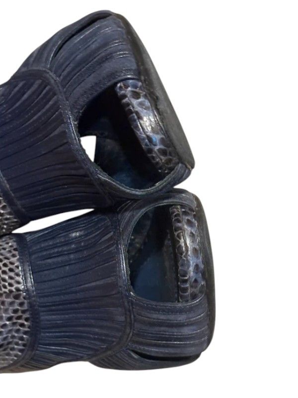 Dior Dior John Galliano Snakeskin Pleated Leather Booties c.2008 Size US 8 / IT 38 - 5 Thumbnail