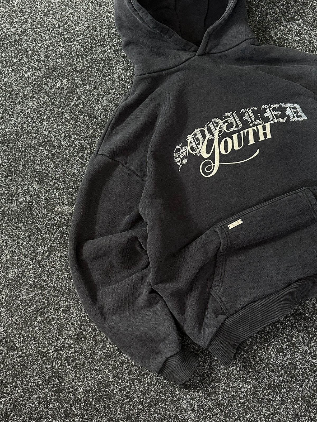 Peso × Rap Tees 🚨Peso Spoiled Youth Hoodie black big logo Rhinestones Size US S / EU 44-46 / 1 - 2 Thumbnail