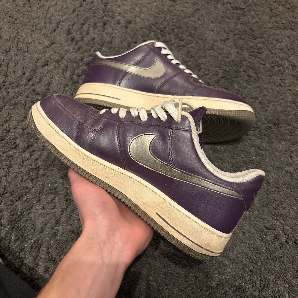 Nike AF1 Purple Metallic Pewter 2009 Size US 9.5 / IT 39.5 - 2 Thumbnail