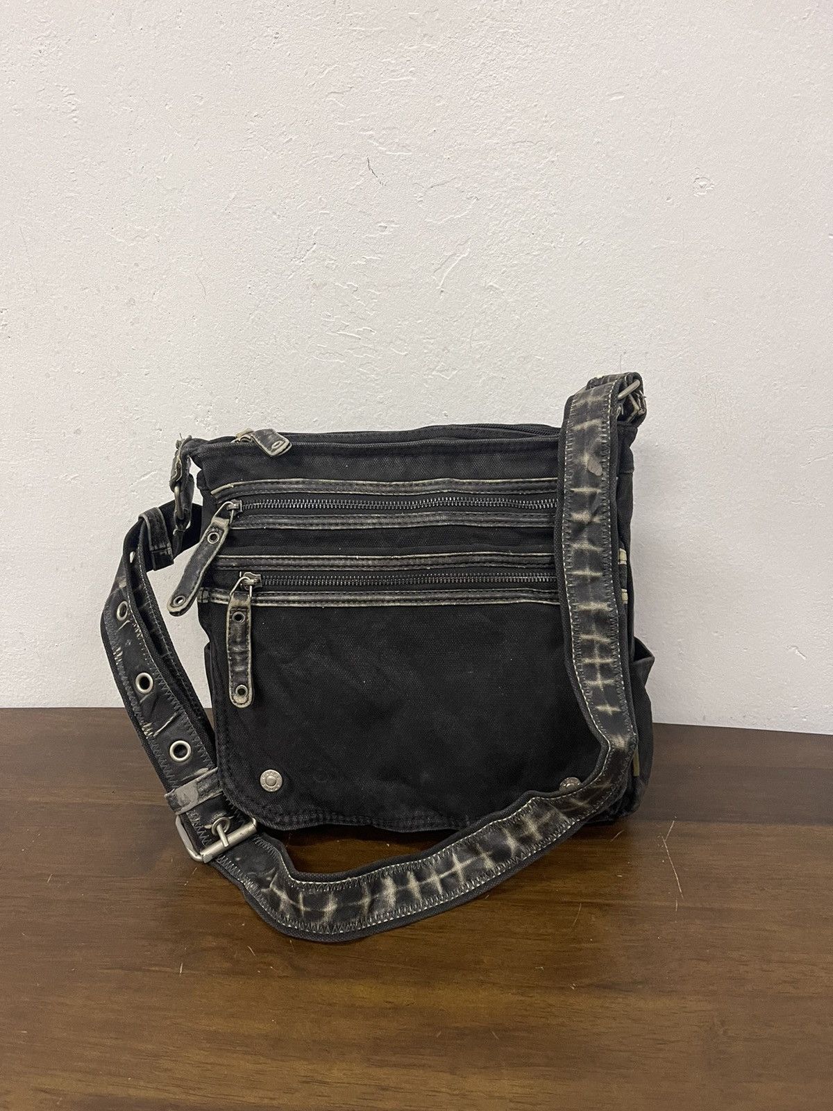 Japanese Brand Grand Stone Black Dyed Multi Compartment Utilities bag Size ONE SIZE - 1 Thumbnail