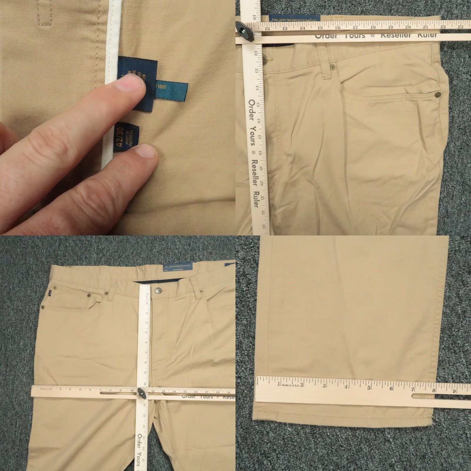 Polo Ralph Lauren VINTAGE Polo Ralph Lauren Pants Mens 42x30 Khaki Tan Stretch Slim Fit 5 Pocket NWT Size US XL / EU 56 / 4 - 8 Thumbnail
