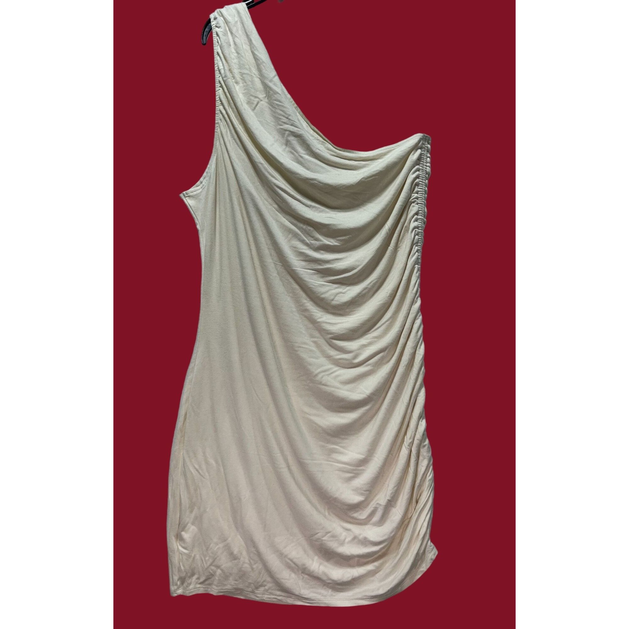 Other A New Day - Women's Dress Ruched Knit Mini One Shoulder Stre Size XL / US 12-14 / IT 48-50 - 4 Thumbnail