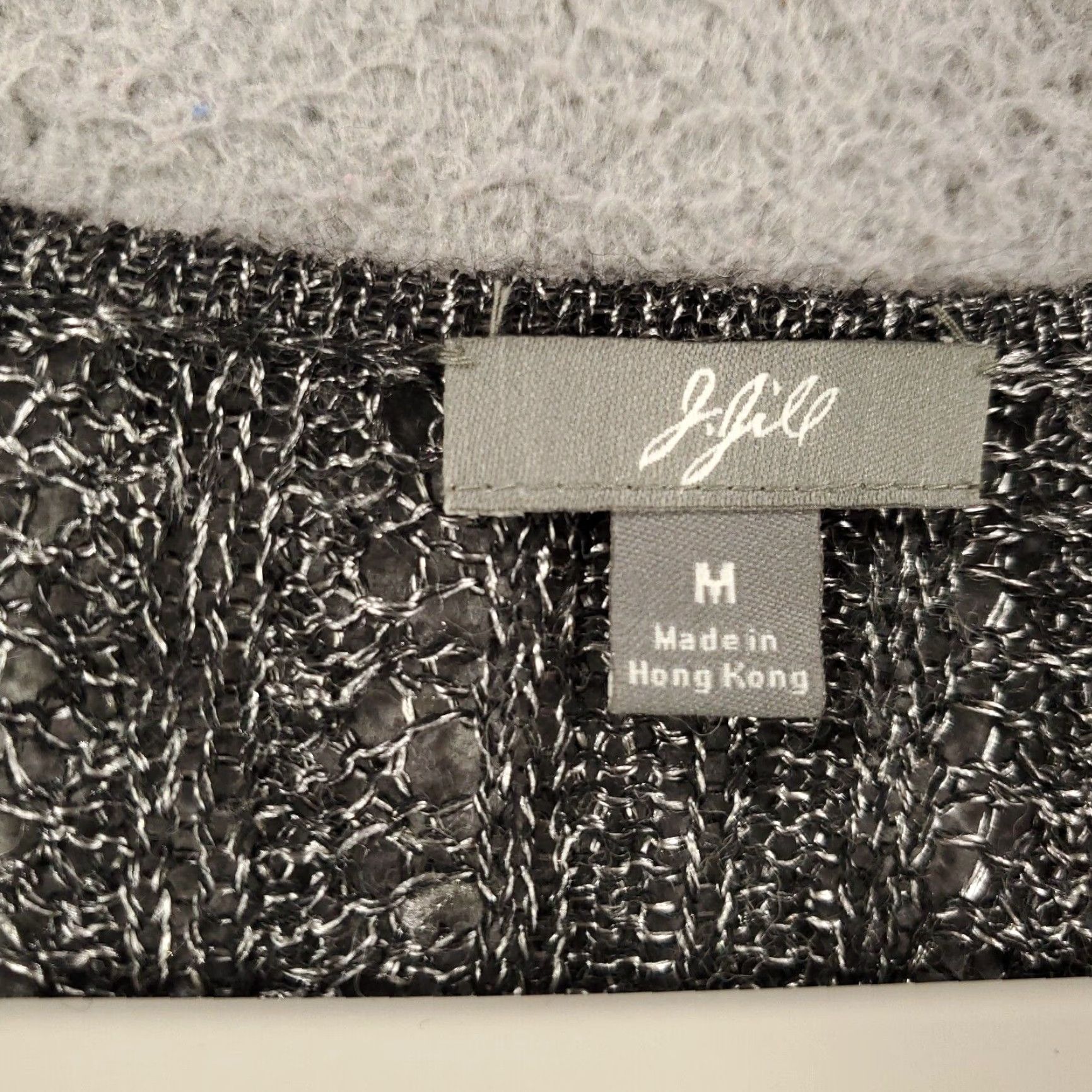 J. Jill J. Jill Wool Blend Open Knit Sweater Medium Gray Lightweight Pullover Knit Breathable Boho Classic Preppy Womens Size M / US 6-8 / IT 42-44 - 6 Thumbnail