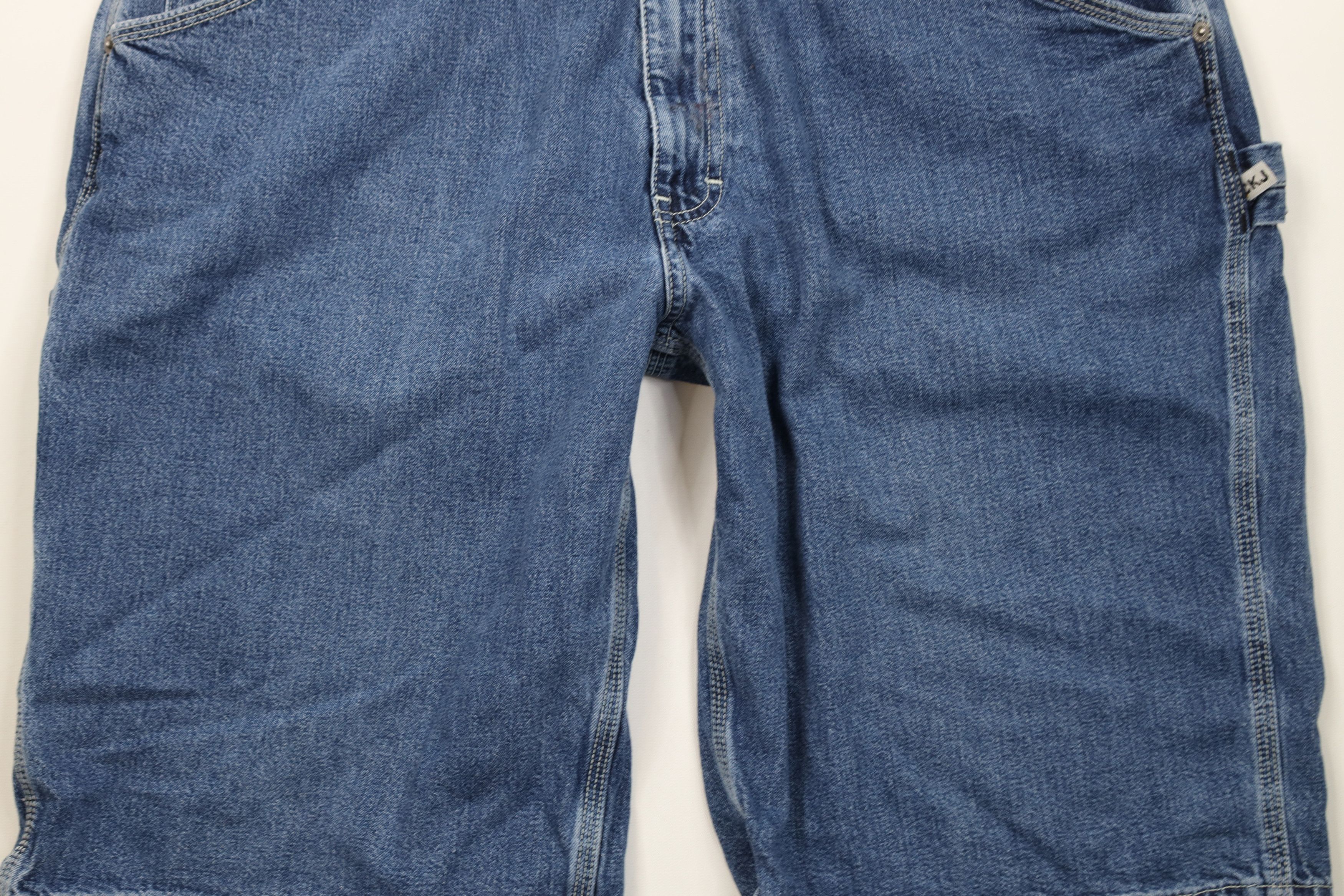 Calvin Klein Vintage 90s Calvin Klein Baggy Dungaree Denim Jean Shorts Size US 38 / EU 54 - 3 Thumbnail
